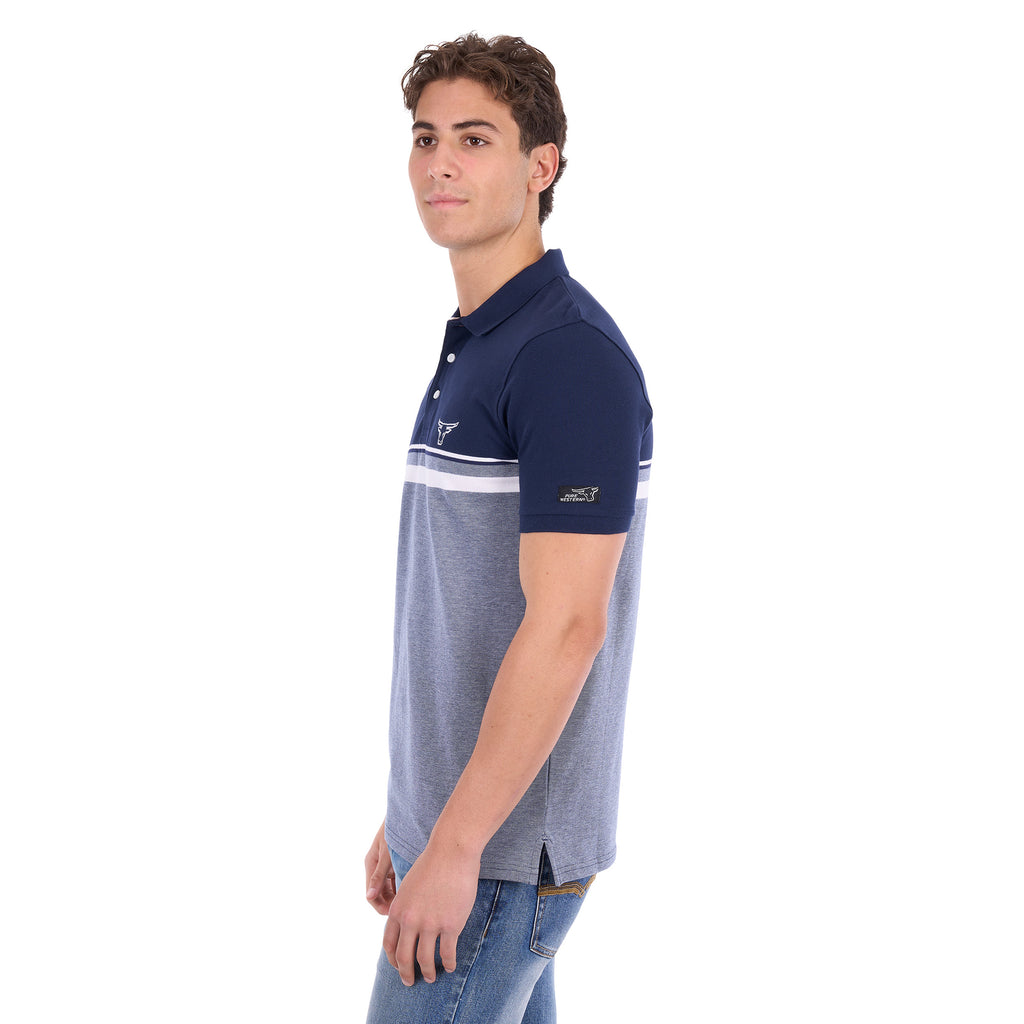 Pure Western Mens Dean S/S Polo (P6S1505323) Navy/White