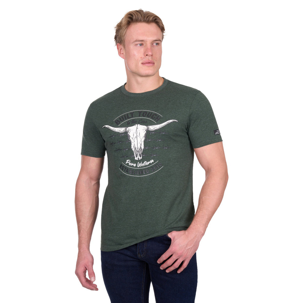 Pure Western Mens Frank S/S Tee (P6W1503174) Green Marle