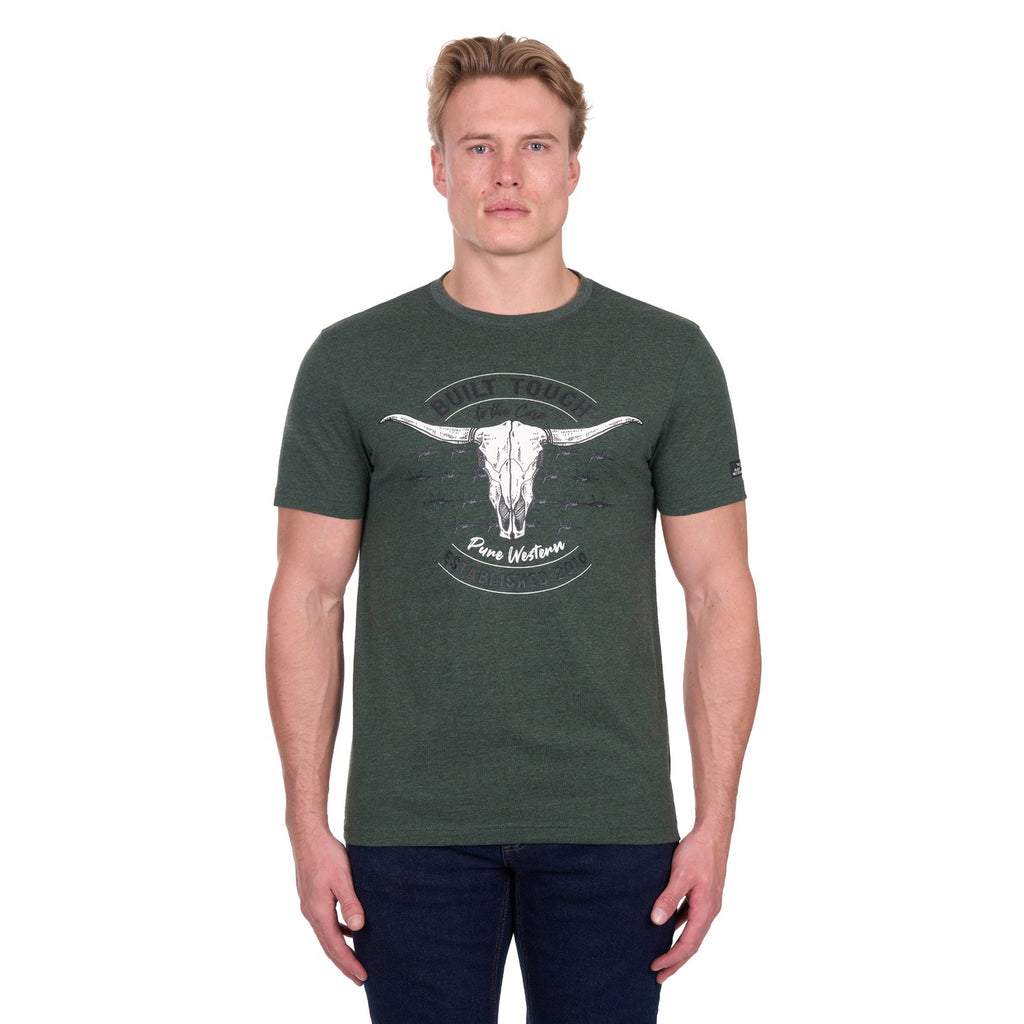 Pure Western Mens Frank S/S Tee (P6W1503174) Green Marle