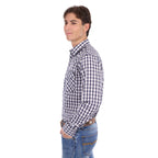 Pure Western Mens George L/S Shirt (P6S1100304) Navy/Tan