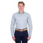 Pure Western Mens Gerald L/S Shirt (P6W1100165) Green/Navy