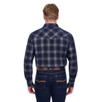 Pure Western Mens Harley L/S Shirt (P6W1100166) Navy/Tan