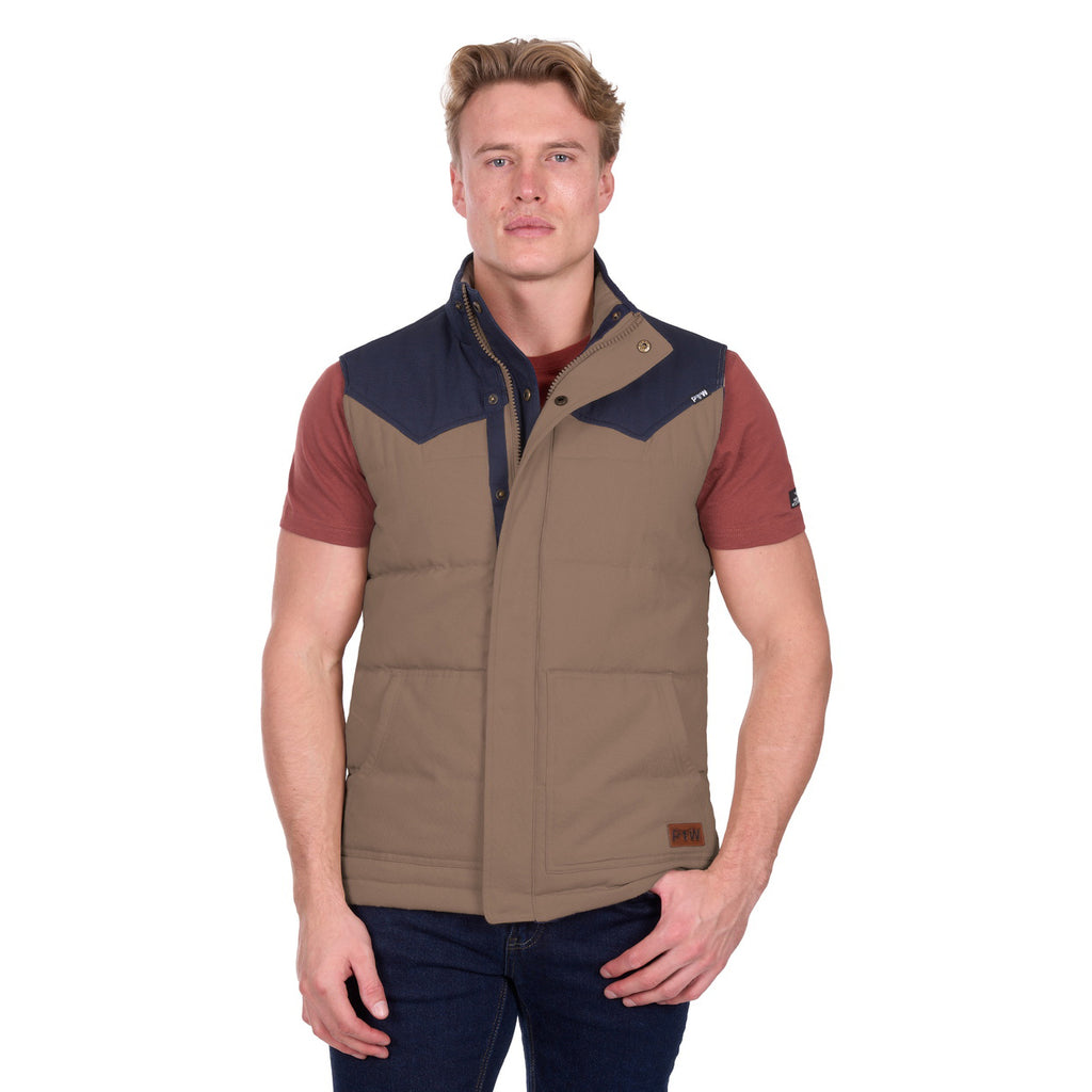 Pure Western Mens Jamie Reversible Vest (P6W1603181) Stone/Navy