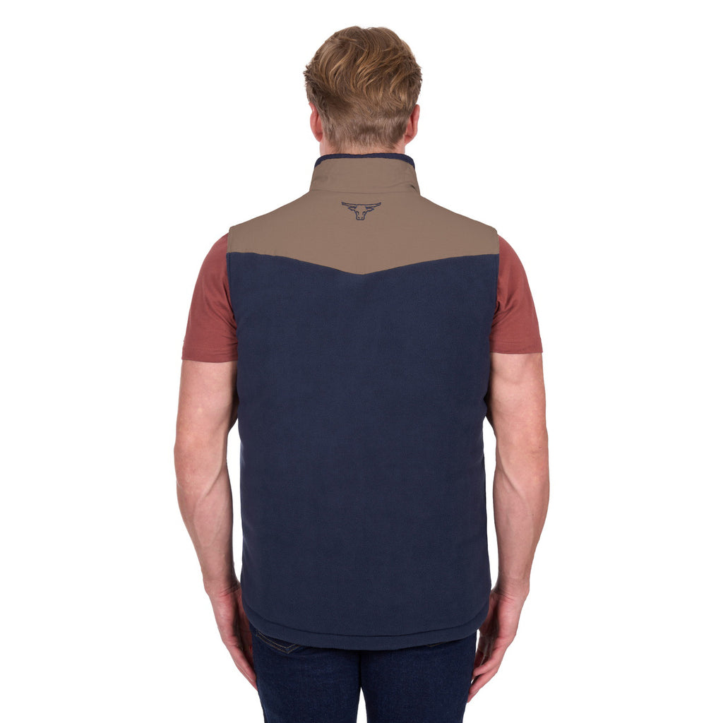 Pure Western Mens Jamie Reversible Vest (P6W1603181) Stone/Navy