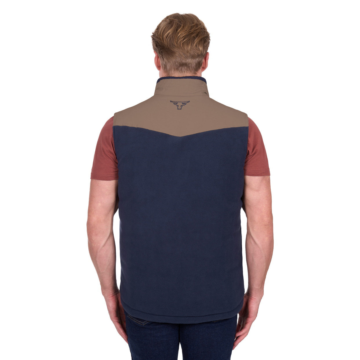 Pure Western Mens Jamie Reversible Vest (P6W1603181) Stone/Navy