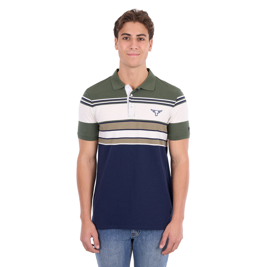 Pure Western Mens Jay S/S Polo (P6S1505322) Green/Navy