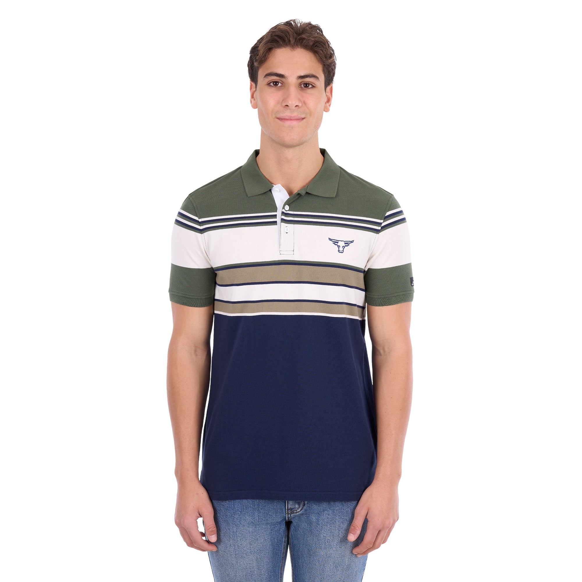 Pure Western Mens Jay S/S Polo (P6S1505322) Green/Navy