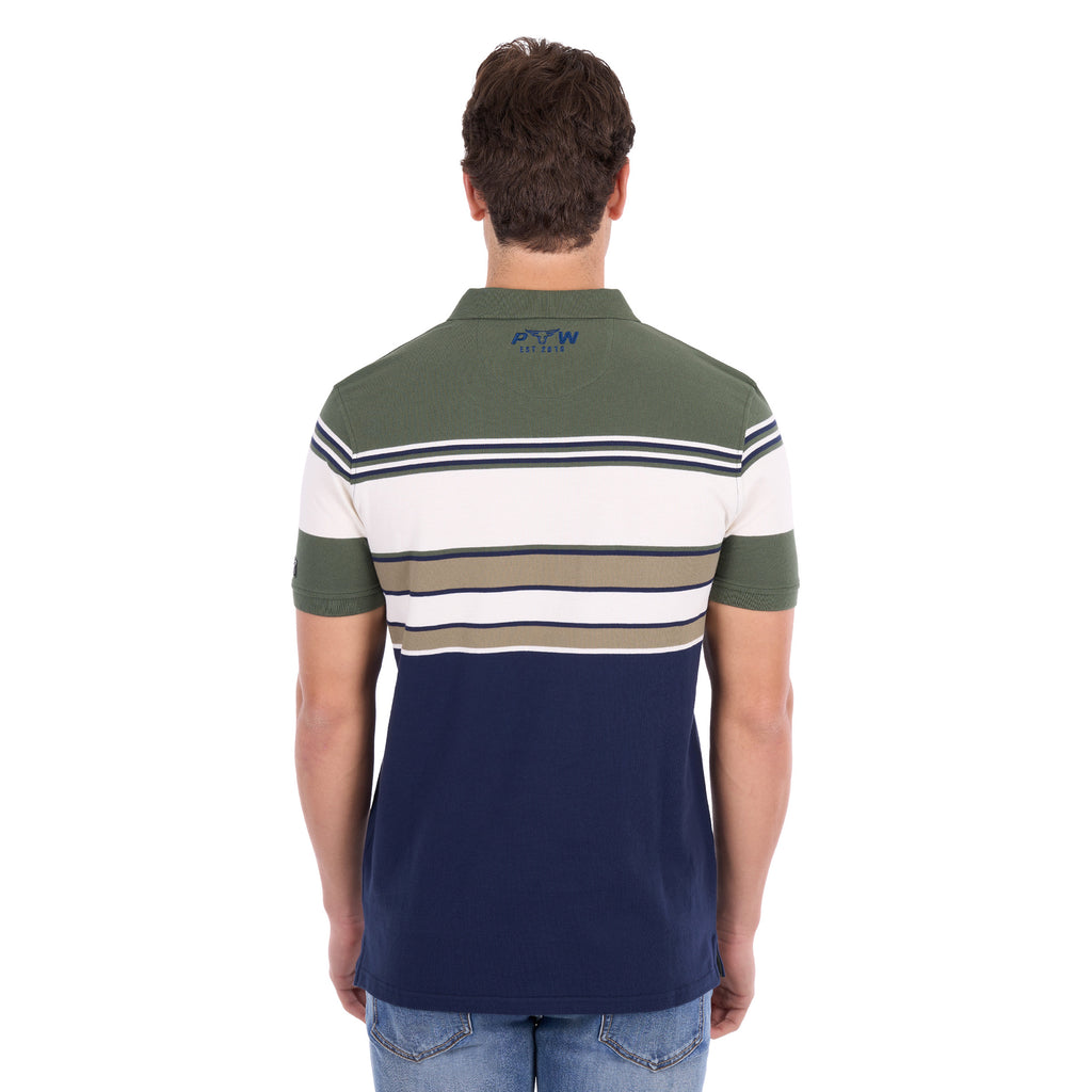 Pure Western Mens Jay S/S Polo (P6S1505322) Green/Navy