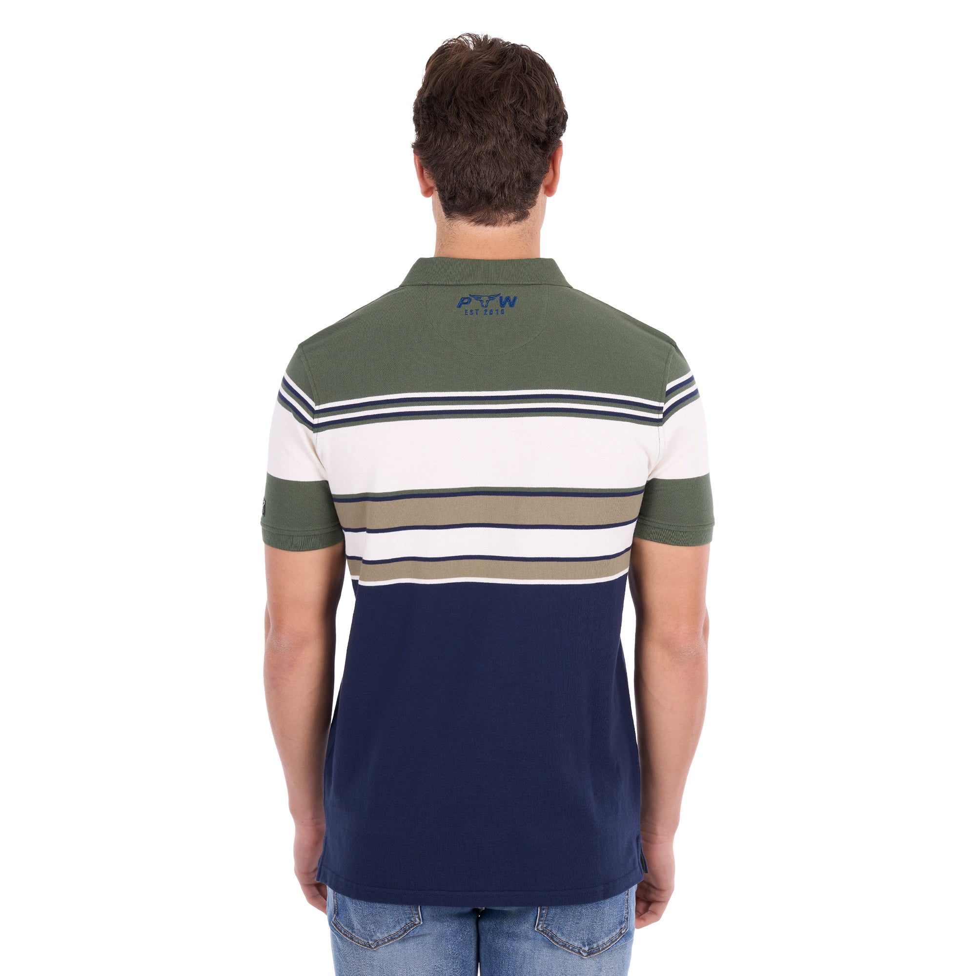 Pure Western Mens Jay S/S Polo (P6S1505322) Green/Navy
