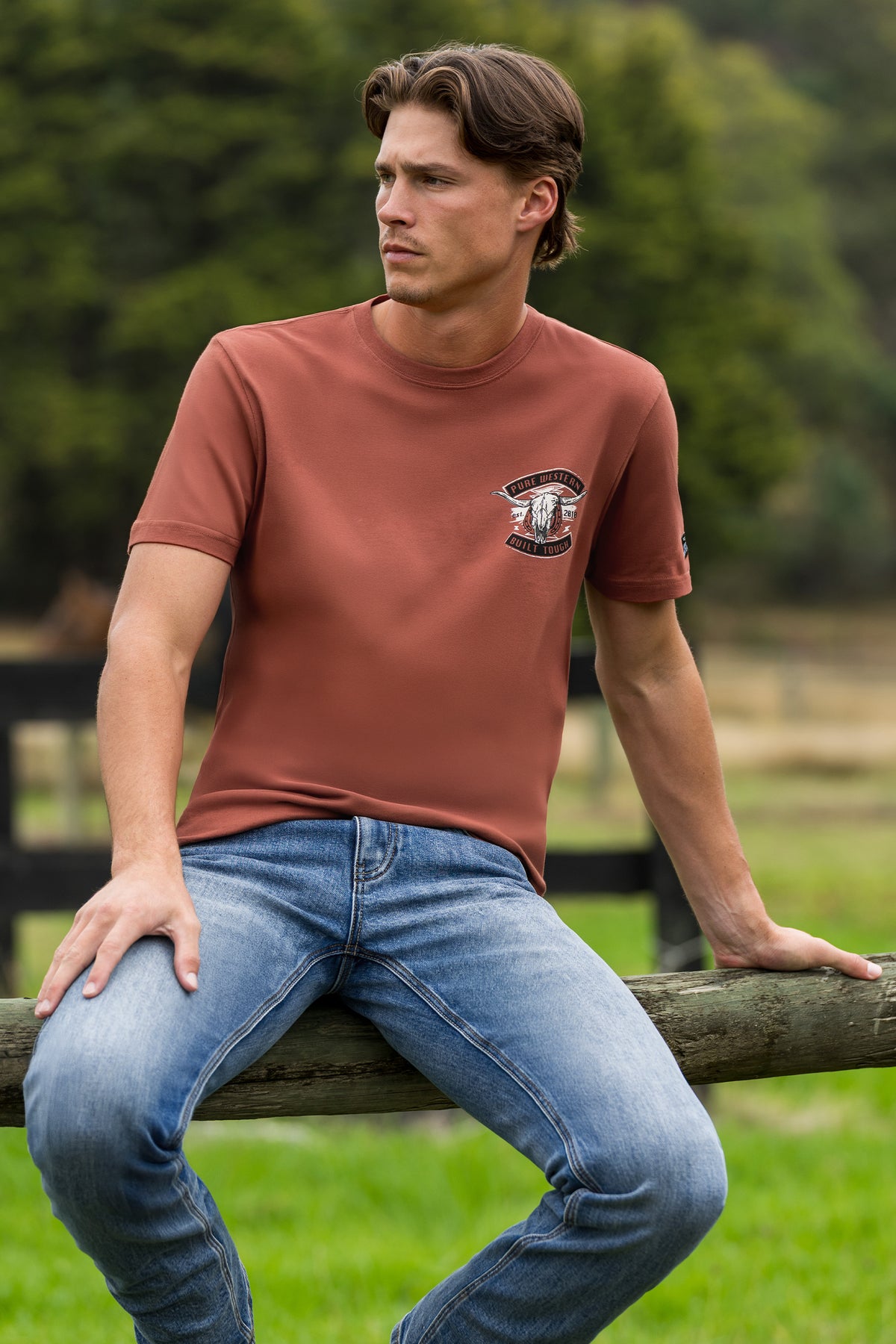 Pure Western Mens Joey S/S Tee (P6S1503316) Rust