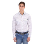 Pure Western Mens Keith L/S Shirt (P6S1100303) Navy/Tan