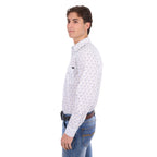 Pure Western Mens Keith L/S Shirt (P6S1100303) Navy/Tan