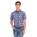 Pure Western Mens Larry S/S Shirt (P6S1102305) Navy/Blue