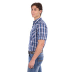 Pure Western Mens Larry S/S Shirt (P6S1102305) Navy/Blue