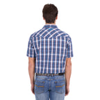 Pure Western Mens Larry S/S Shirt (P6S1102305) Navy/Blue