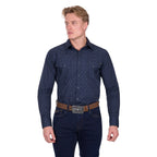 Pure Western Mens Marc L/S Shirt (P6W1100161) Navy/Multi