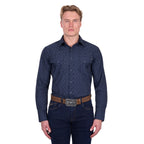 Pure Western Mens Marc L/S Shirt (P6W1100161) Navy/Multi