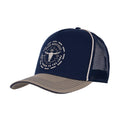 Pure Western Mens Oscar High Profile Trucker Cap (P6W1902CAP) Navy/Tan OSFM