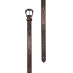 PU / Leather
Handlace detail, tooled tab ends, longhorn conchos,
removable buckle, Pure Western concho, antique
silver hardware