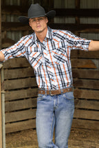Pure Western Mens Terry L/S Shirt (P6S1100302) Black/Rust