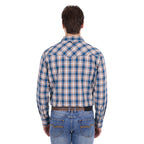 Pure Western Mens Todd L/S Shirt (P6S1100301) Navy/Tan
