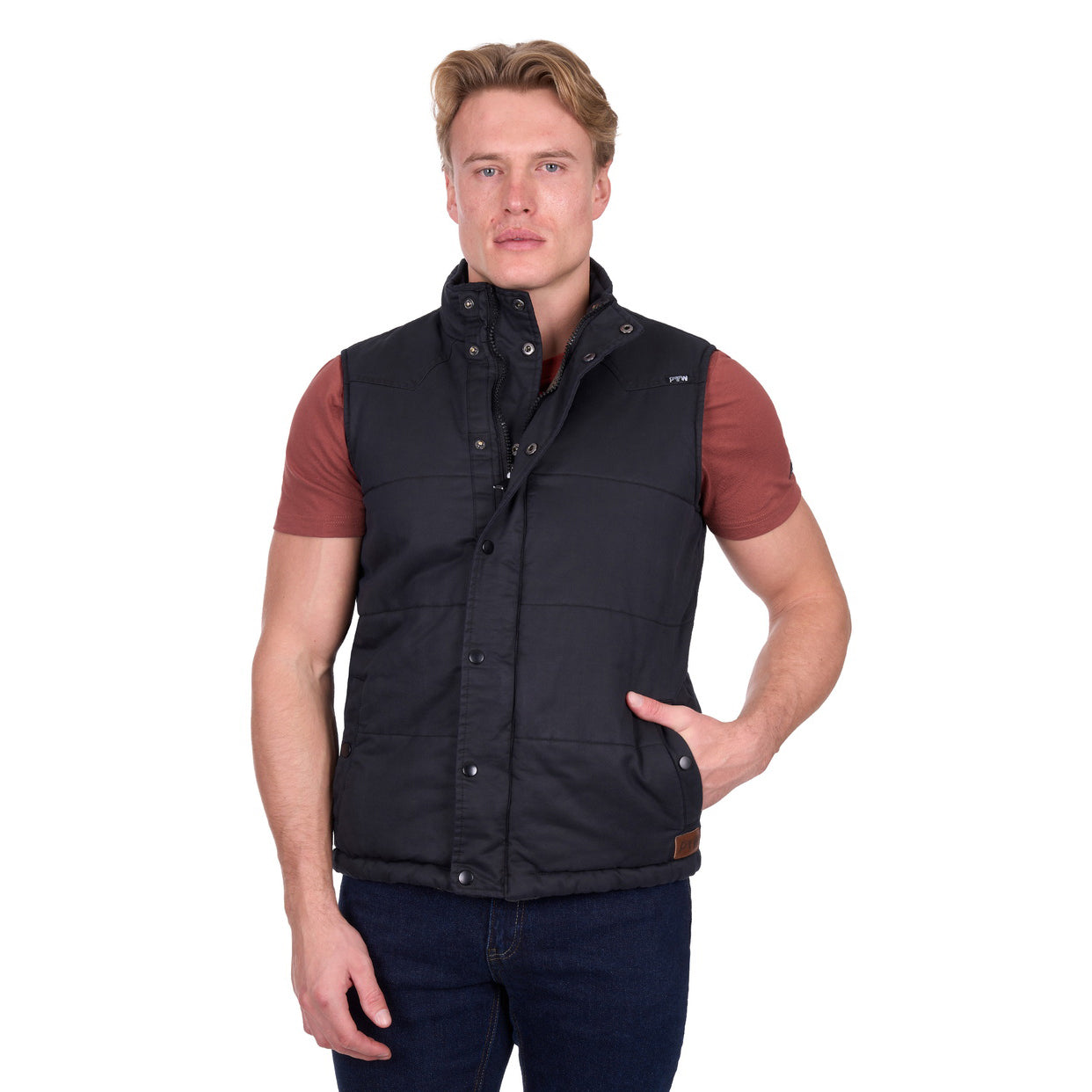Pure Western Mens Trevor Reversible Vest (P6W1603180) Charcoal