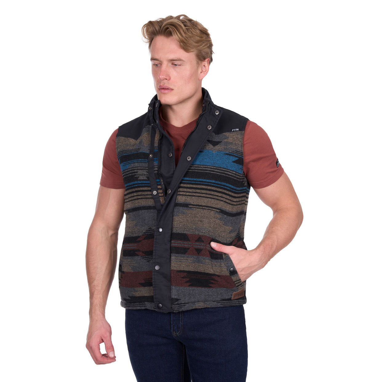 Pure Western Mens Trevor Reversible Vest (P6W1603180) Charcoal