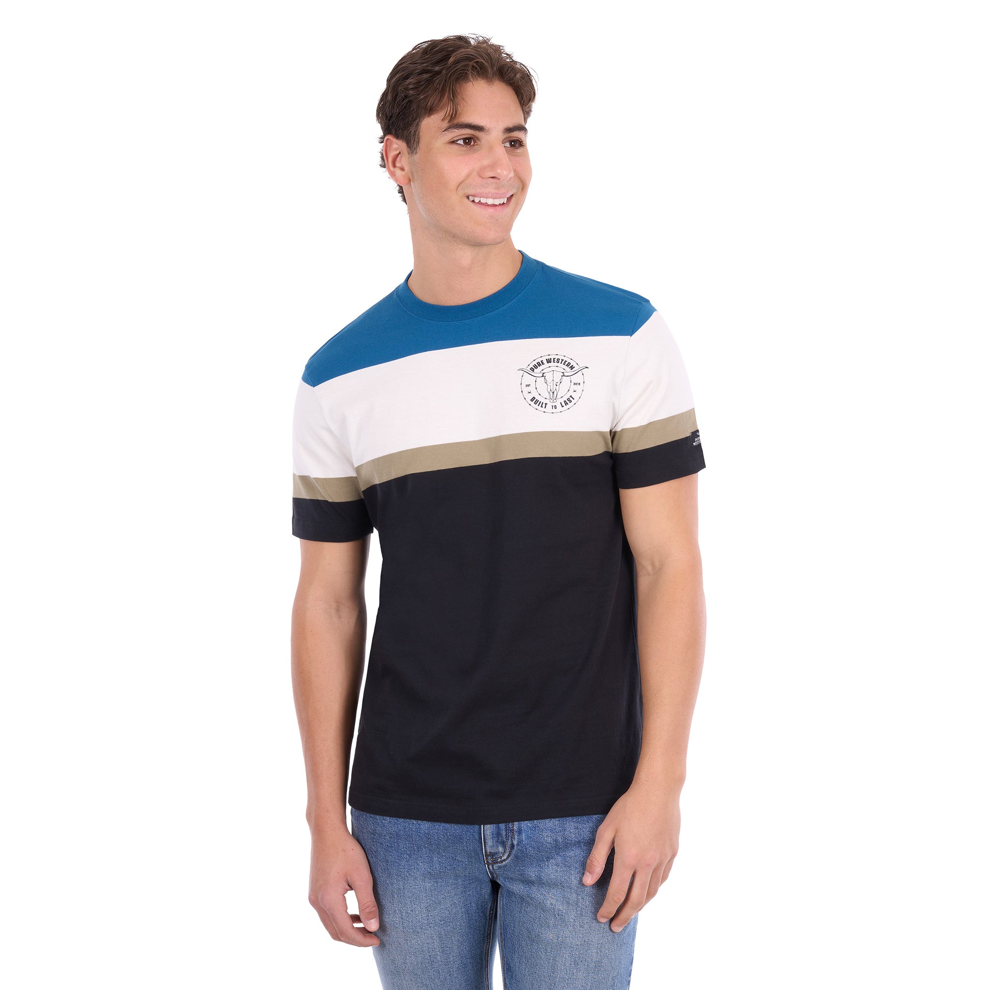 Pure Western Mens Troy S/S Tee (P6S1503318) Black/Denim