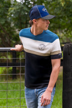 Pure Western Mens Troy S/S Tee (P6S1503318) Black/Denim