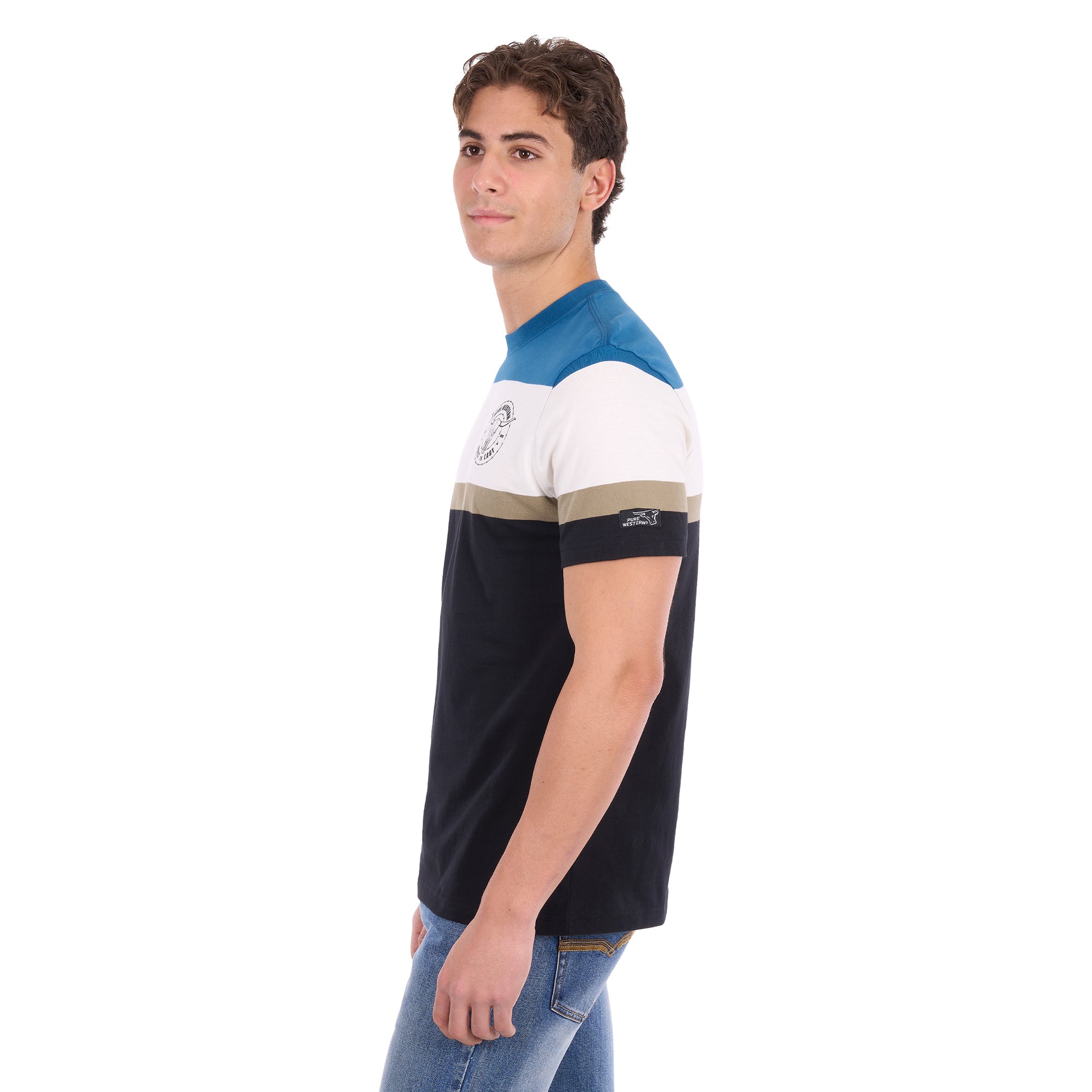 Pure Western Mens Troy S/S Tee (P6S1503318) Black/Denim
