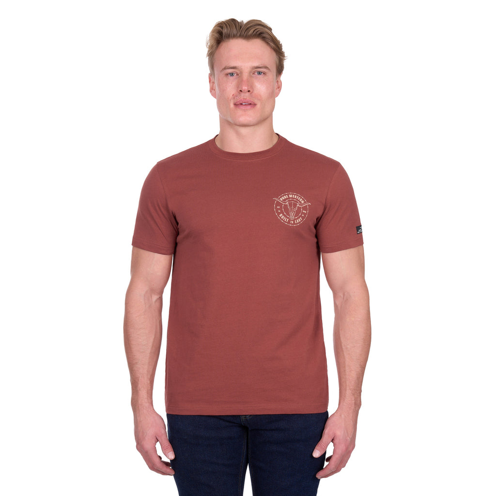 Pure Western Mens Walker S/S Tee (P6W1503170) Rust