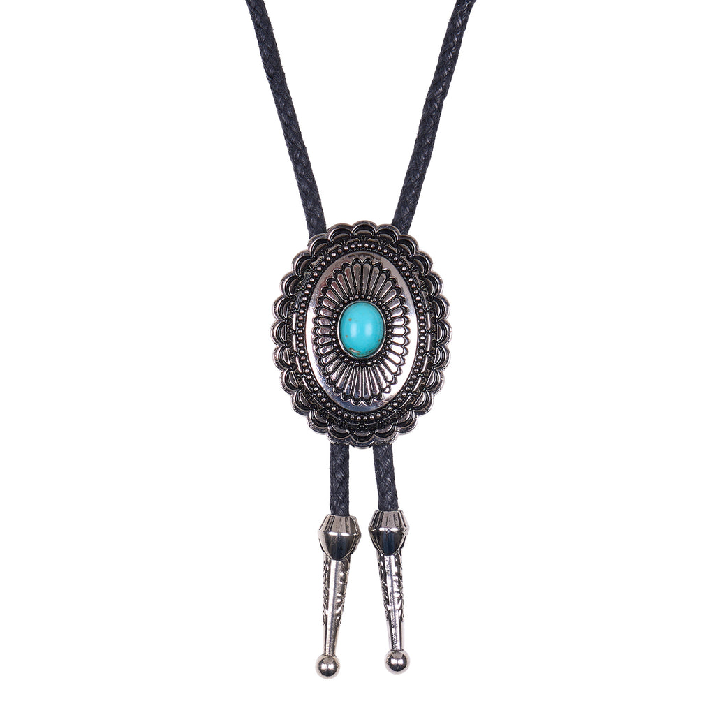 Pure Western  Turquoise Stone Bolo Tie (PCP1975BOL) Silver