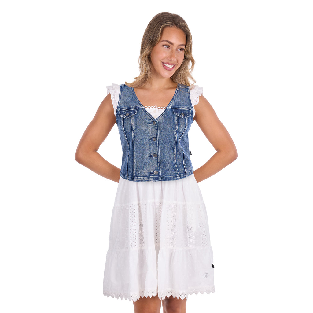 Pure Western Womens Natasha Vest (P6S2508268) Chambray