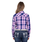 Pure Western Womens Arleen L/S Shirt (P6W2127199) Pink/Navy