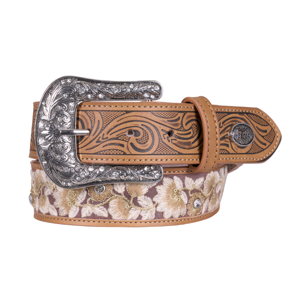Pure Western Womens Aster Belt (P6S2912BLT) Light Tan - Rolled up