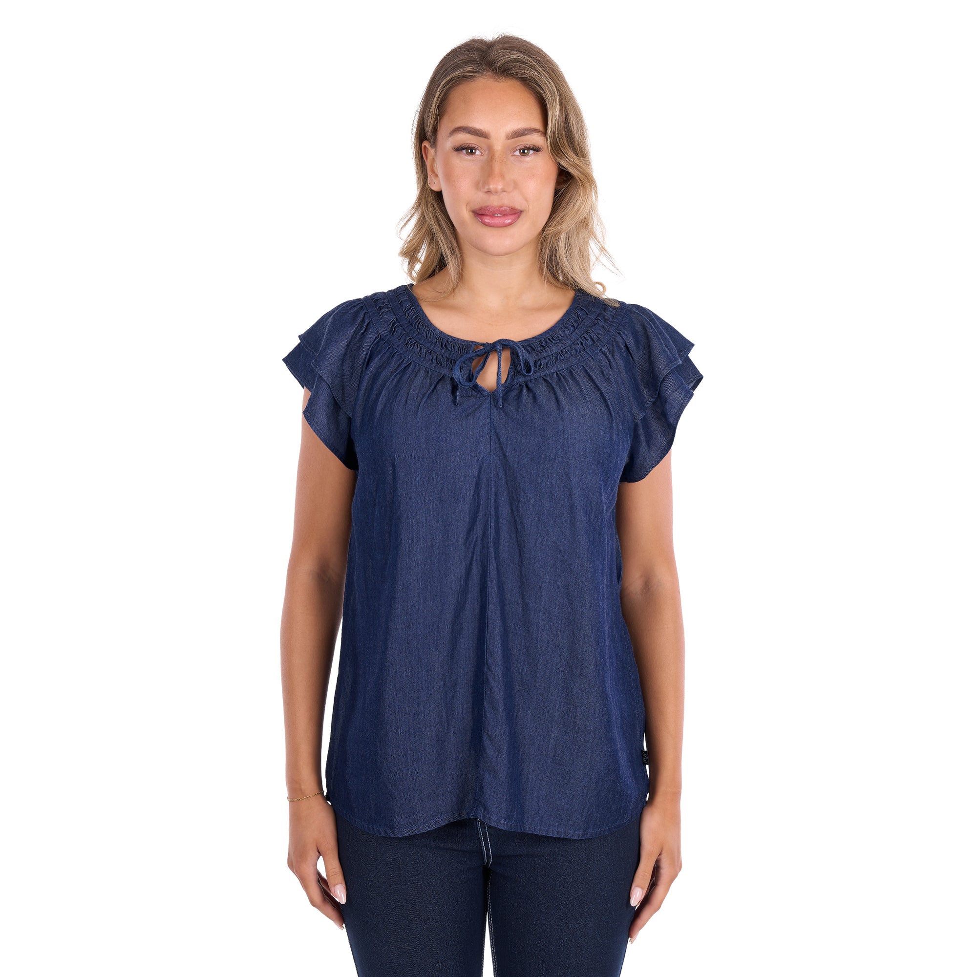 Pure Western Womens Connie Sleeveless Blouse (P6S2506263) Dark Denim