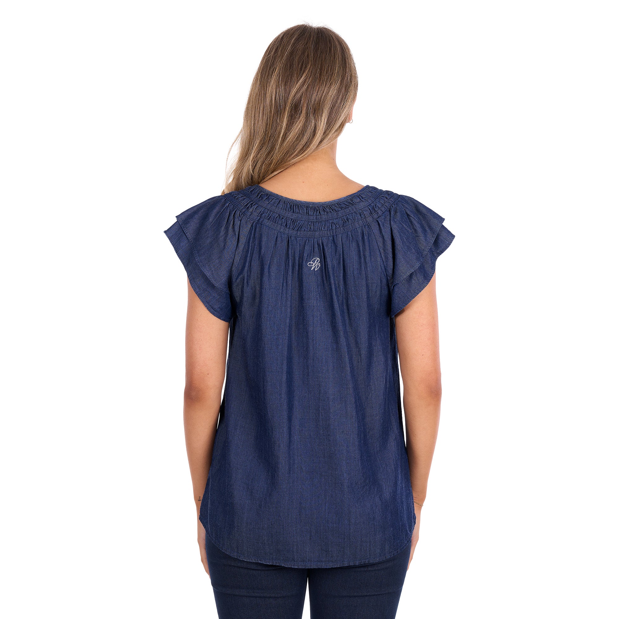 Pure Western Womens Connie Sleeveless Blouse (P6S2506263) Dark Denim
