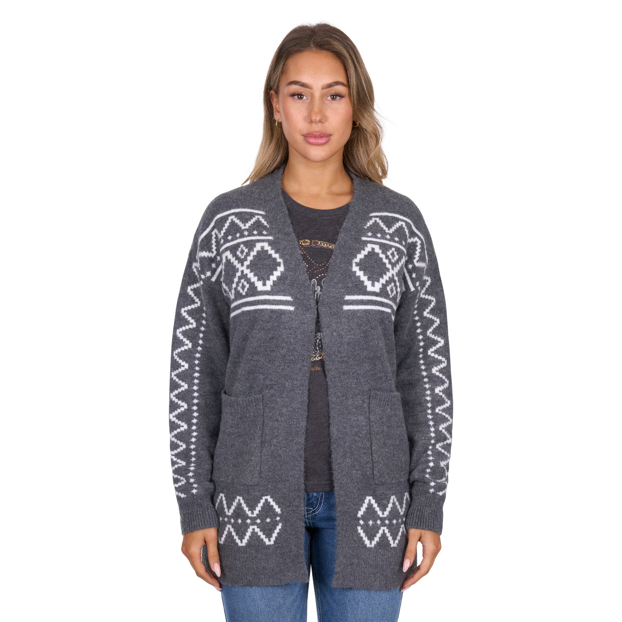 Pure Western Womens Cora Cardigan (P6W2596230) Charcoal Marle