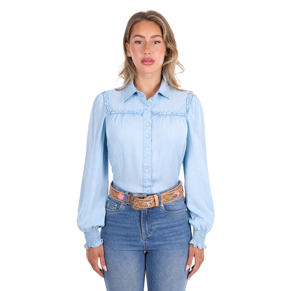 Pure Western Womens Daniela L/S Shirt (P6S2598204) Denim