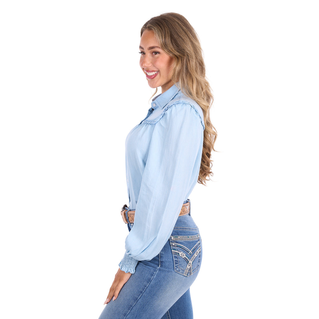 Pure Western Womens Daniela L/S Shirt (P6S2598204) Denim