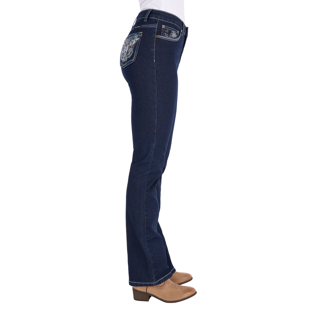 Pure Western Womens Daph Hi Rise Bootcut Jeans 30 Leg (PCP2213422) Dark Ink