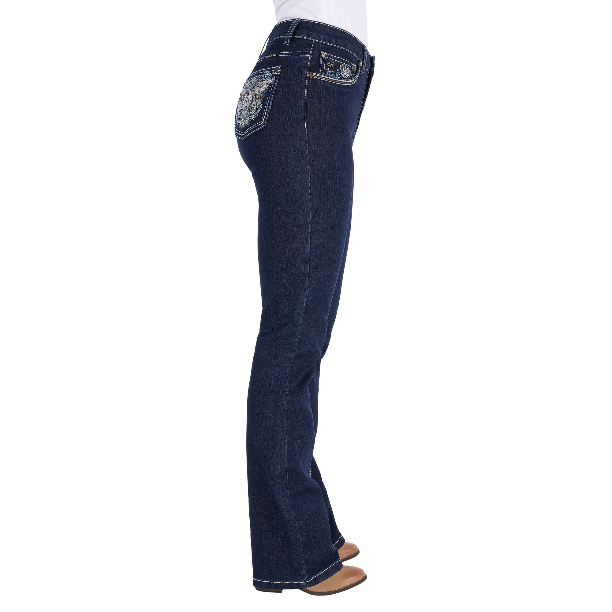 Pure Western Womens Daph Hi Rise Bootcut Jeans 34 Leg (PCP2213330) Dark Ink