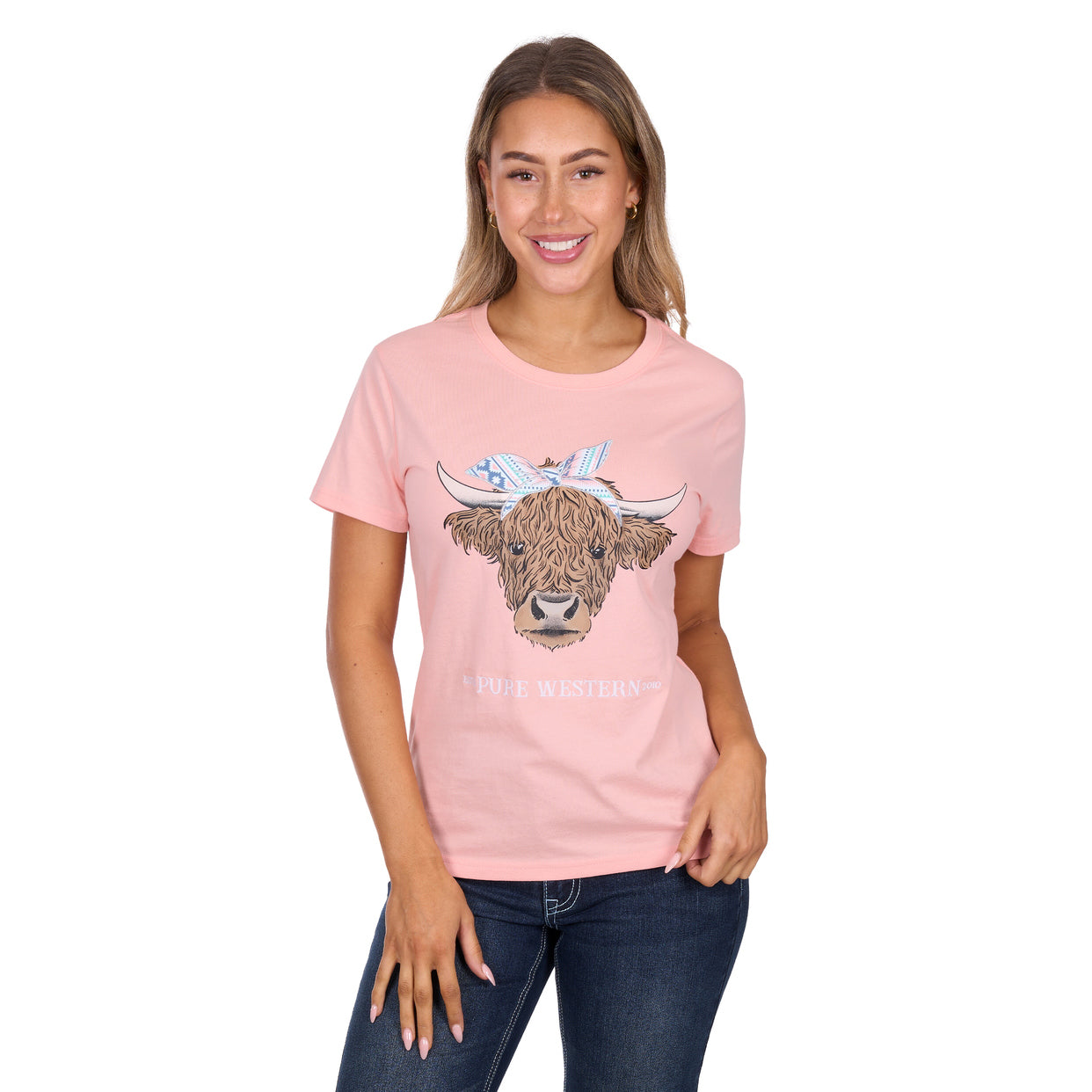 Pure Western Womens Estelle S/S Tee (P6W2598212) Peach