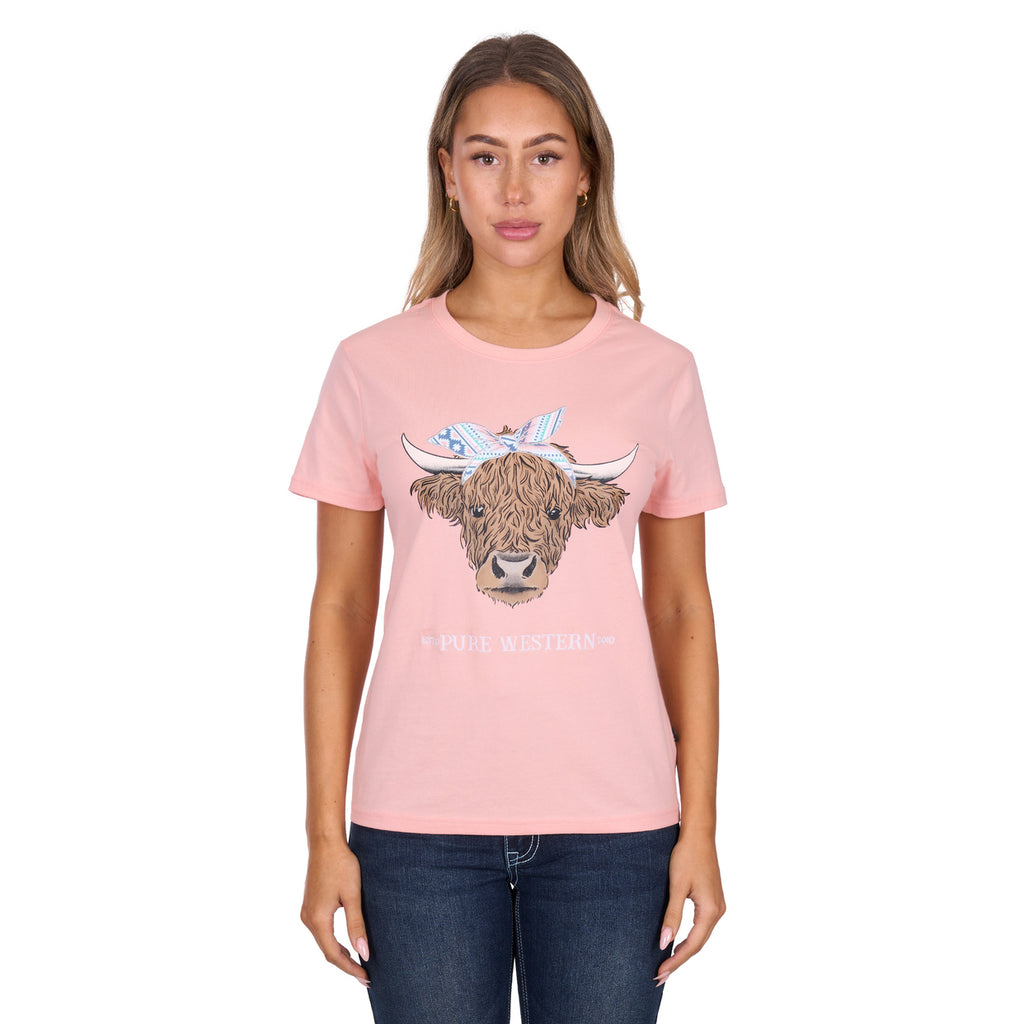 Pure Western Womens Estelle S/S Tee (P6W2598212) Peach