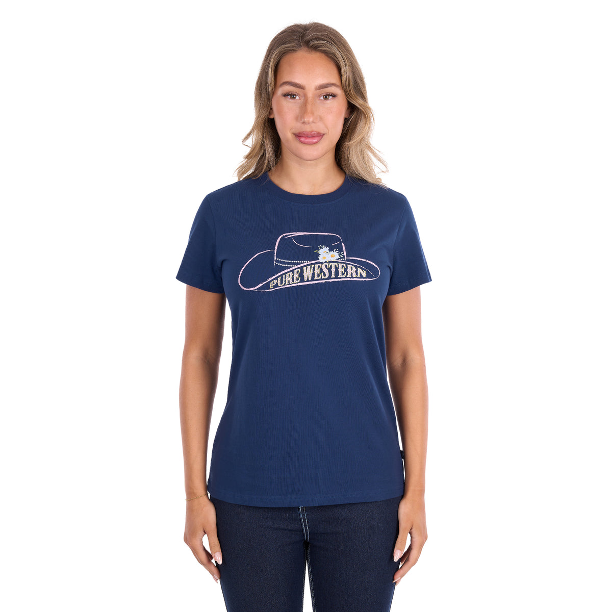 Pure Western Womens Holly S/S Tee (P6S2598277) Navy