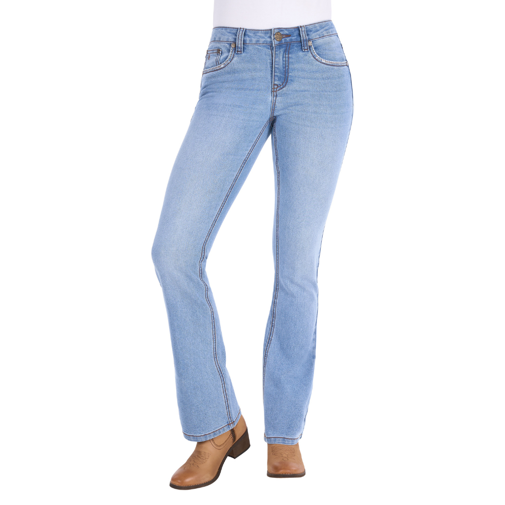 Pure Western Womens Juniper Bootcut Jeans 32 Leg (P6S2208336) Light Sky