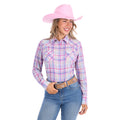 Pure Western Womens Kari L/S Shirt (P6S2126253) Pink/Blue