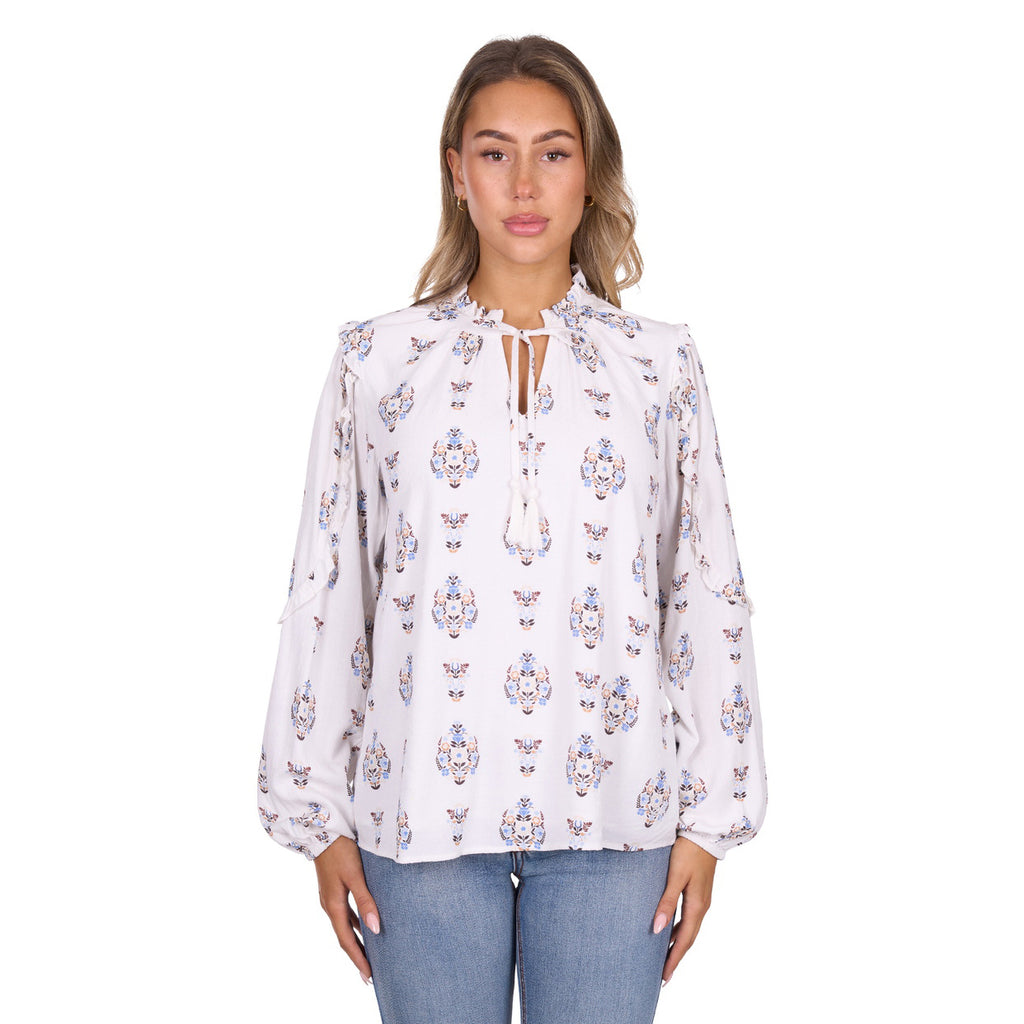 Pure Western Womens Keeley L/S Blouse (P6W2541192) Ivory