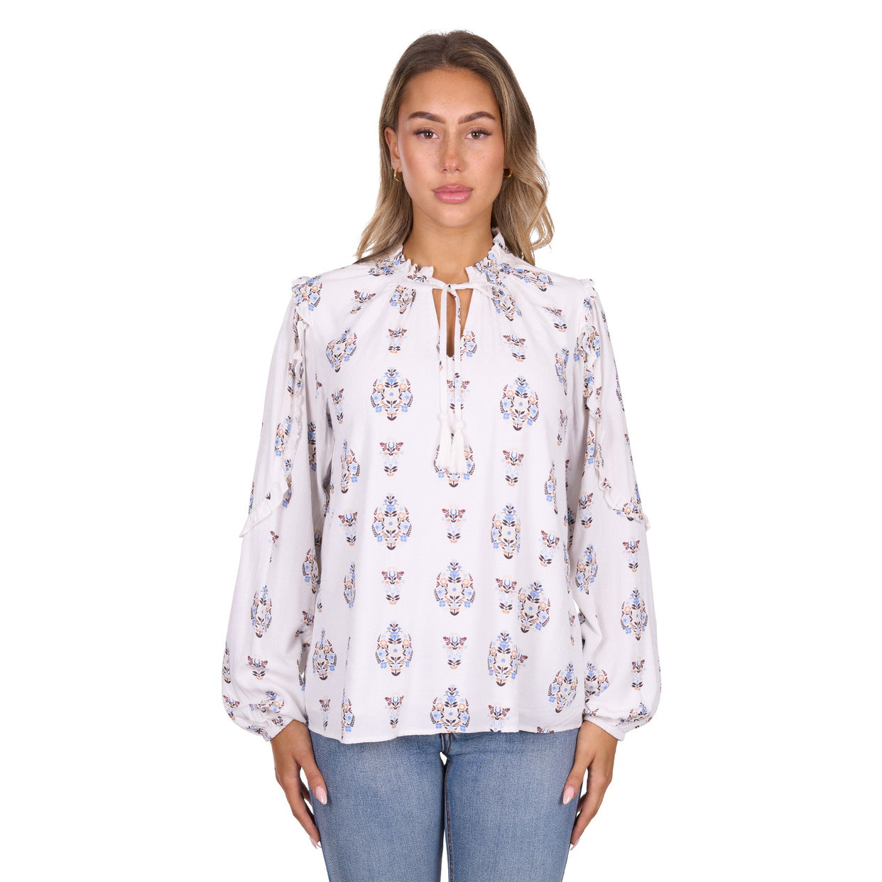Pure Western Womens Keeley L/S Blouse (P6W2541192) Ivory