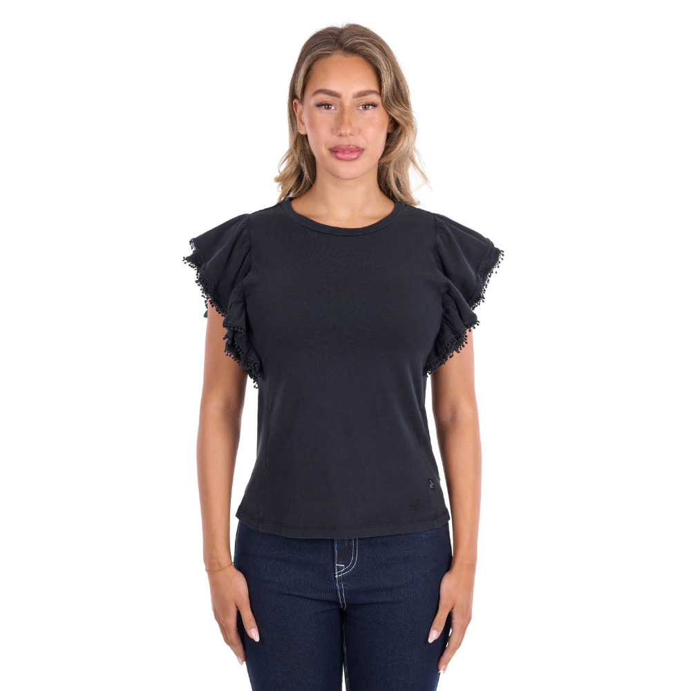 Pure Western Womens Leah S/S Tee (P6S2501266) Washed Black